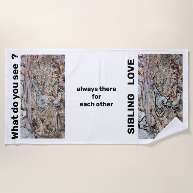 Sibling Love Beach Towel (Front)