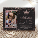 Sibling Sister PRINCESS Joint Glam Birthday Party Invitation<br><div class="desc">This is a stylish, unique, photo invitation for a girl party. A joint birthday party invitation is perfect for siblings, sisters, twins, cousins, or friends who are sharing a dual birthday party. Why throw two parties for children who have birthdays near each other when you can throw one combined party...</div>