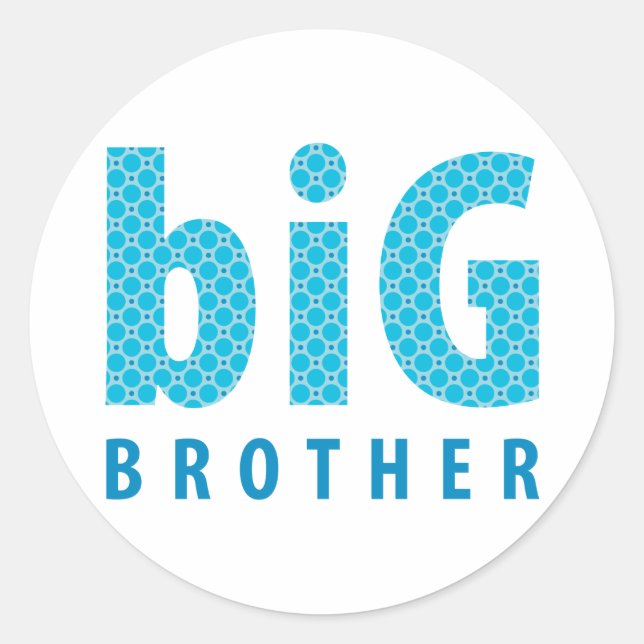 SIBLINGS COLLECTION - big brother {blue} Classic Round Sticker (Front)