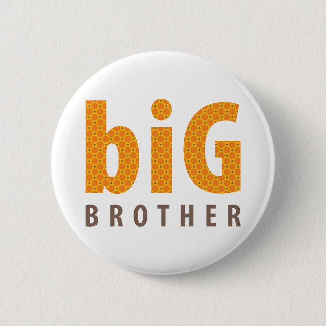 SIBLINGS COLLECTION - big brother {orange} 2 Inch Round Button (Front)
