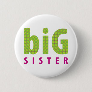 SIBLINGS COLLECTION - big sister {lime} 2 Inch Round Button