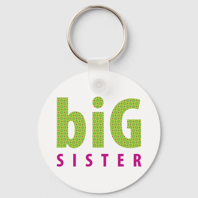 SIBLINGS COLLECTION - big sister {lime} Keychain (Front)
