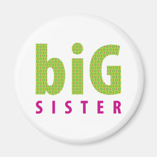 SIBLINGS COLLECTION - big sister {lime} Magnet