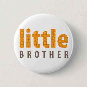 SIBLINGS COLLECTION - little brother {orange} 2 Inch Round Button