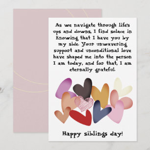 Siblings Day / Birthday Brothers Sisters Greeting  Card