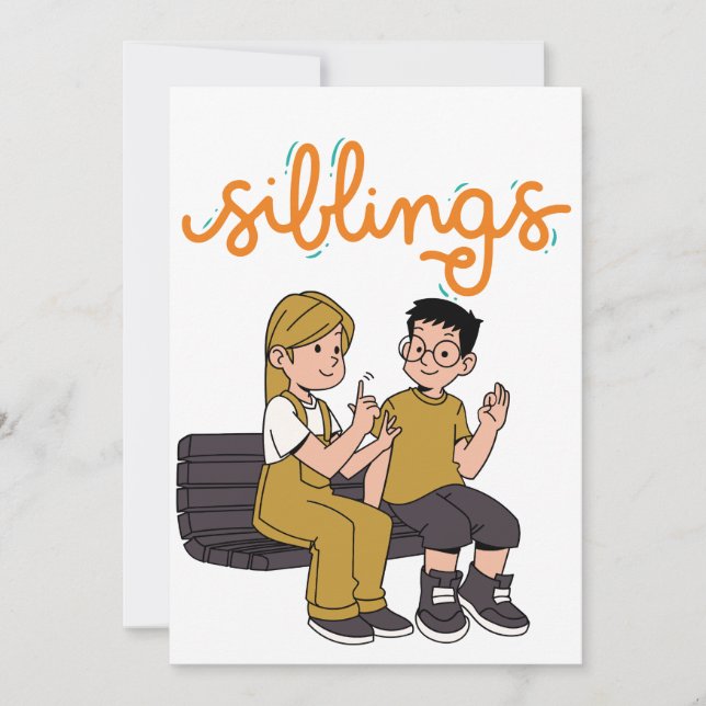 Siblings Day Signing- Customize  Holiday Card (Front)
