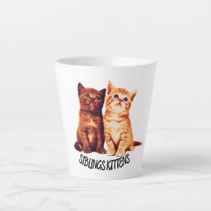 Siblings kittens, two cute cats latte mug