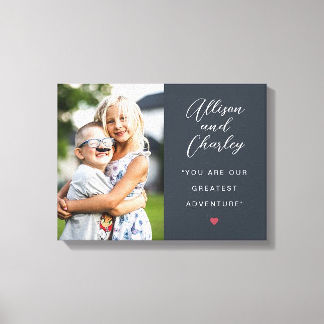 Siblings Quote Custom Photo Canvas Print (Front)