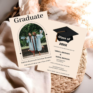 Siblings Rose gold 2023 graduation announcement