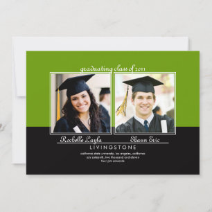Siblings Two Photo Graduation Announcement