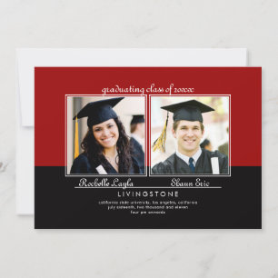 Siblings Two Photo Graduation Announcement