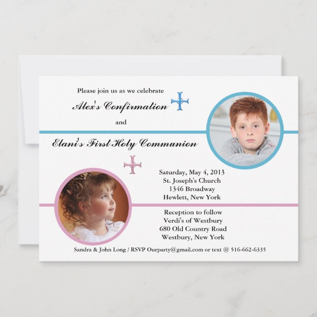 Siblings two Photo Invitation (Front)