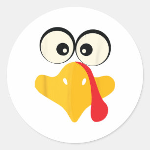 Sic Turkey Face Happy Thanksgiving Dinner Group Ma Classic Round Sticker