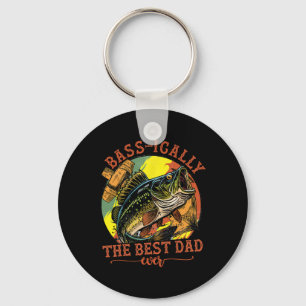 Sically The Best Dad Ever B Fishing Fisher Fathers Keychain