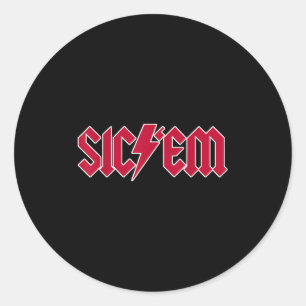 Sicem Go Dawgs Highschool Football Spirit Shirt Classic Round Sticker