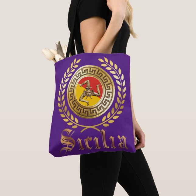 Sicile Drapeau et Sac fourre-tout cadeau Emblem (De près)
