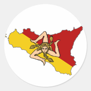 Sicile Drapeau Sticker Trinacria