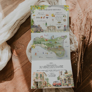 Sicile Italie   Carte d'itinéraire méditerranéen