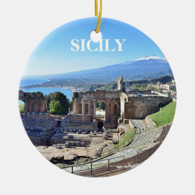Sicile Panoramique ornement de Noël (Devant)