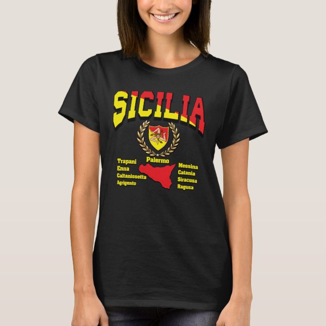 Sicilia 9 provinces  T-Shirt (Front)