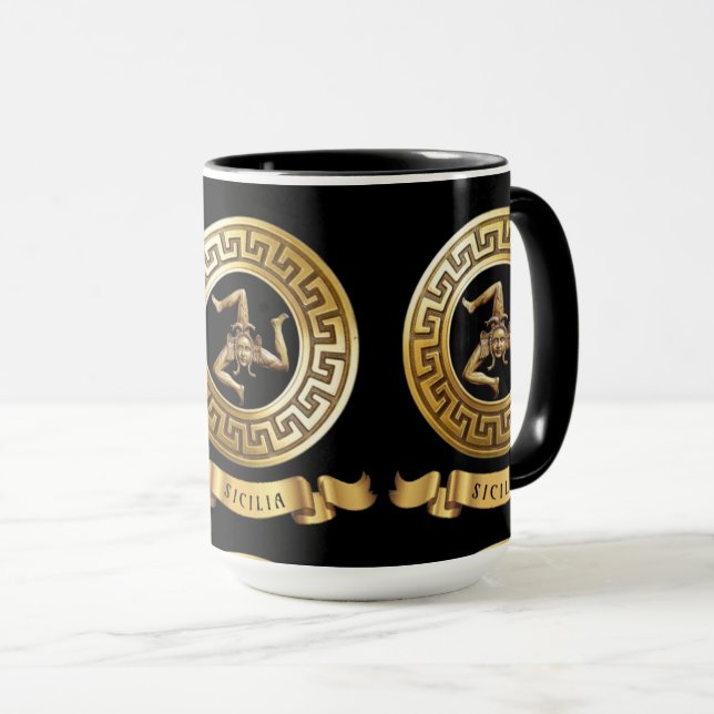 Sicilia (avec le symbole Trinacria) Mug (Devant droit)