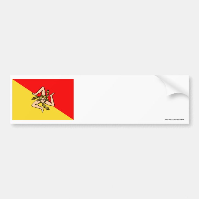 Sicilia flag bumper sticker (Front)