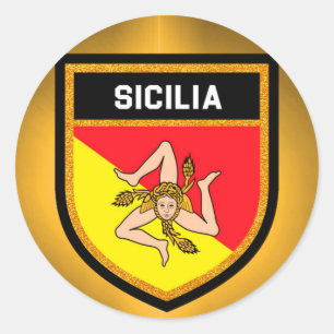 Sicilia Flag Classic Round Sticker