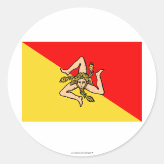 Sicilia flag classic round sticker