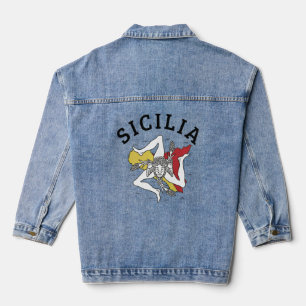 Sicilia Flag Sicily Palermo Italy 11 Denim Jacket