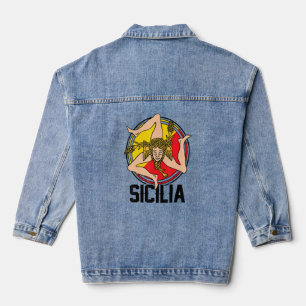 Sicilia Flag Sicily Palermo Italy 1 Denim Jacket