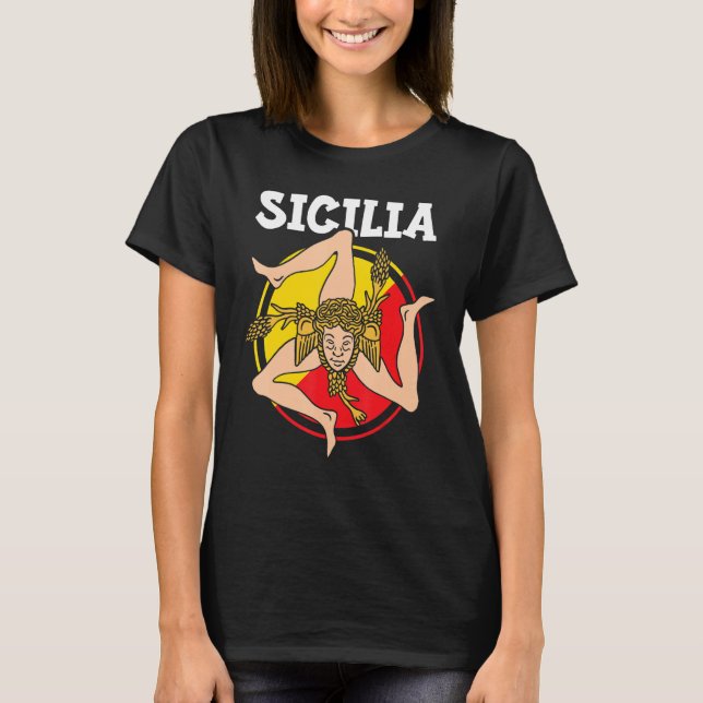 Sicilia Flag Sicily Palermo Italy 1 T-Shirt (Front)