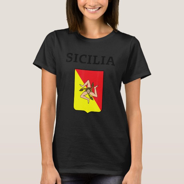 Sicilia Flag Sicily Palermo Italy 2 T-Shirt (Front)