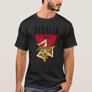 Sicilia Flag Sicily Palermo Italy 8 T-Shirt