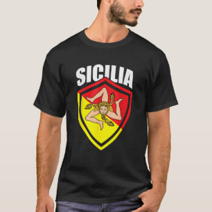 Sicilia Flag Sicily Palermo Italy T Shirt