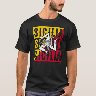 Sicilia Flag Sicily Palermo Italy T-Shirt