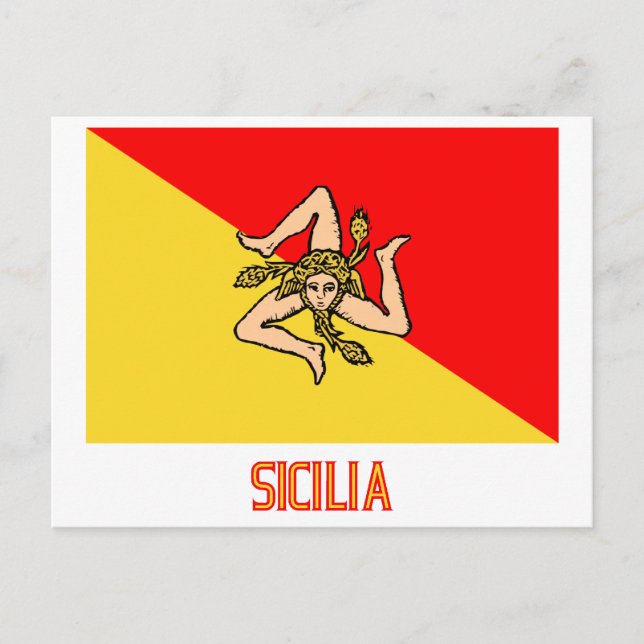 Sicilia flag with name postcard (Front)