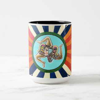 Sicilia la Trinacria symbol of Sicily Two-Tone Coffee Mug