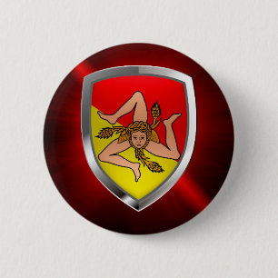 Sicilia Mettalic Emblem 2 Inch Round Button