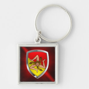 Sicilia Mettalic Emblem Keychain