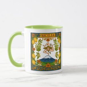 Sicilia Mt.Etna Trinacria Design Mug