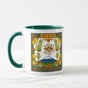Sicilia Mt.Etna Trinacria Design Mug