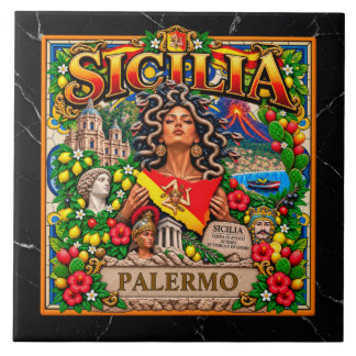 SICILIA Sicilian Design Customize Name PALERMO Tile