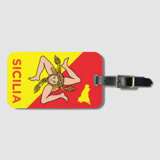 Sicilia Sicilian Flag of Sicily Trinacria  Luggage Tag