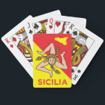 Sicilia Sicilian Flag of Sicily Trinacria  Playing Cards<br><div class="desc">Sicilia Sicilian Flag of Sicily Trinacria Poker Cards</div>