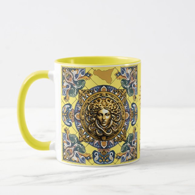 Sicilia Sicilian Pattern Classic Mug, 11 oz Mug (Left)