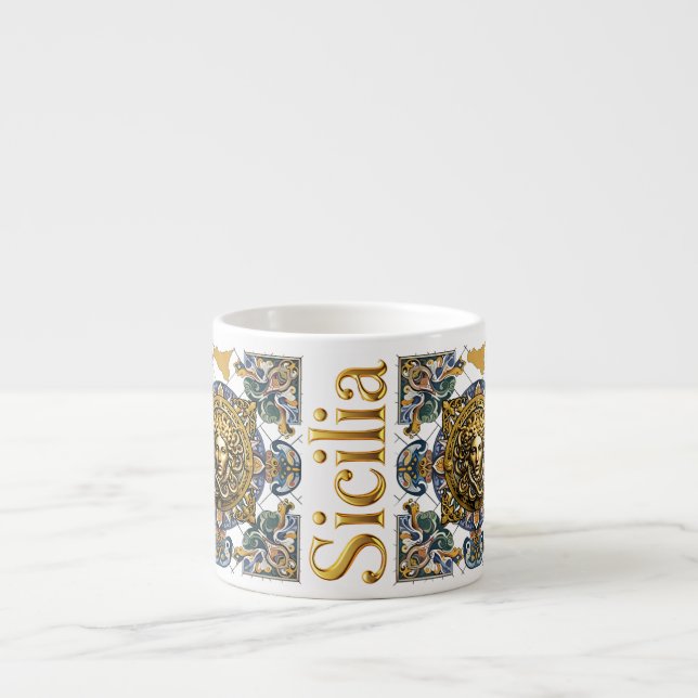 Sicilia Sicilian Pattern Espresso Cup (Front)