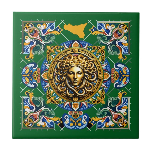 Sicilia Sicilian Pattern  Tile (Front)