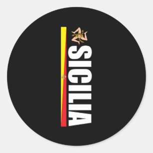 Sicilia Soccer Proud Sicilian Trinacria Flag Of Si Classic Round Sticker