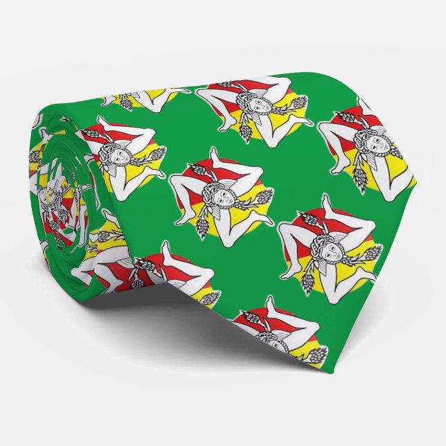 Sicilia (Symbole Trinacria) Cravate Premium (Roulé)