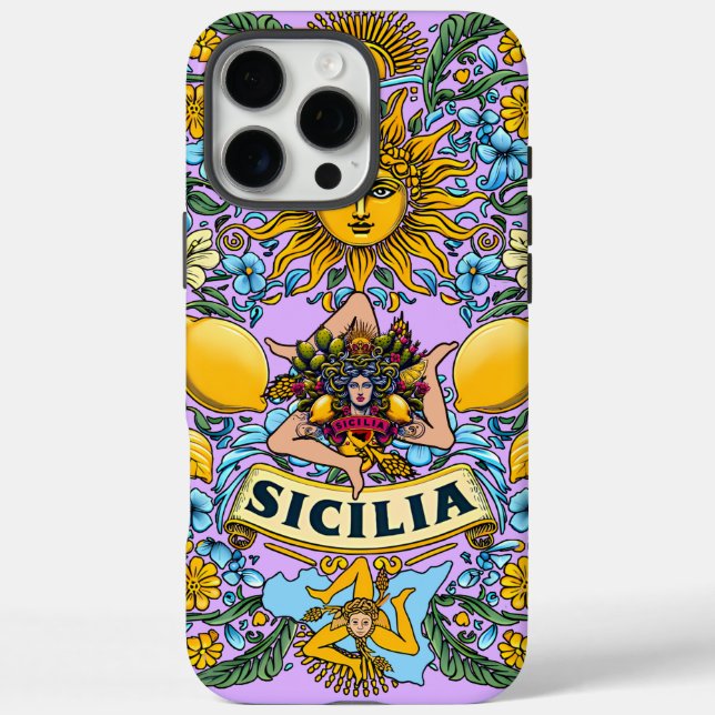 Sicilia Trinacria iPhone 16 Pro Max coque (Verso)